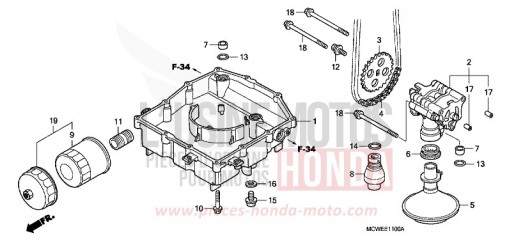 POMPE A HUILE VFR800A9 de 2009